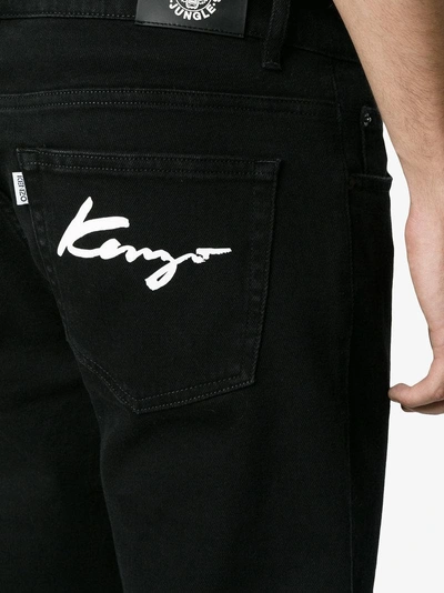 Shop Kenzo Signature Slim Fit Jeans In Black