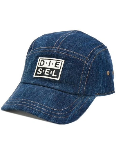 Shop Diesel Denim Baseball Cap - Blue