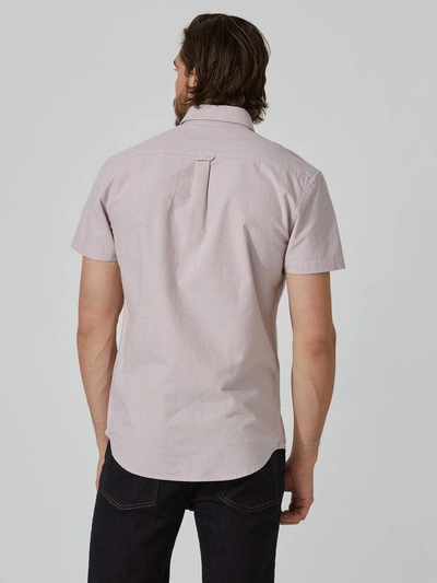 Shop Frank + Oak The Jasper Oxford Short-sleeve Shirt In Marled Light Pink