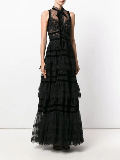 Shop Elie Saab Layered Lace Gown