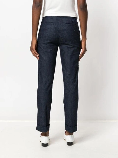 Shop Tory Burch Etta Cuffed Trousers In Blue