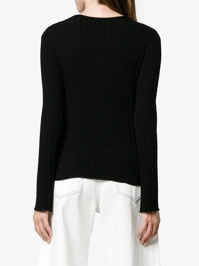 Shop Simon Miller Devola Crew Neck Ribbed Top - Black