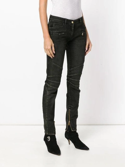 Shop Balmain Skinny Biker Jeans In C4715