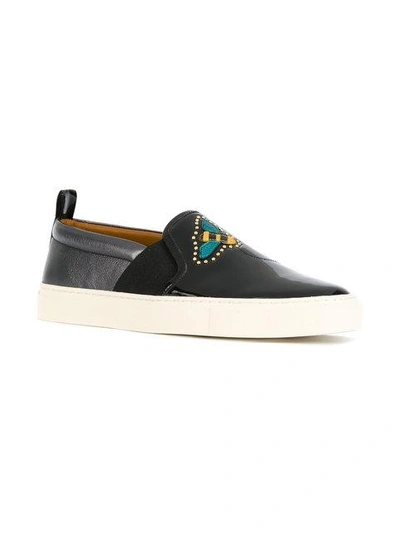 Shop Bally Embroidered Slip-on Sneakers