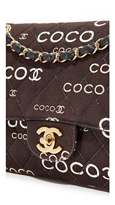 Shop Chanel Twill Coco 2.55 Shoulder Bag (previously Owned) In Black/white