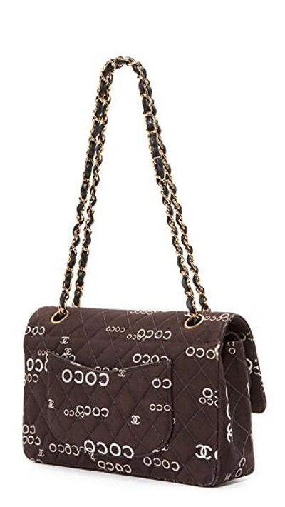Shop Chanel Twill Coco 2.55 Shoulder Bag (previously Owned) In Black/white