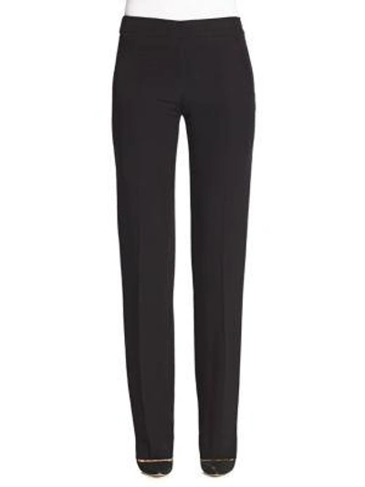 Shop Armani Collezioni Silk Cady Pants In Black