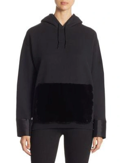 Harvey Faircloth Zippered Hoodie With Faux Fur In Black