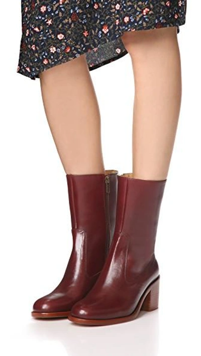 Shop Apc Eva Boots In Bordeaux