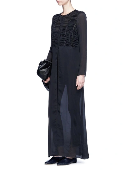 Shop The Row 'sabrina' Ruched Bodice Silk Chiffon Maxi Dress