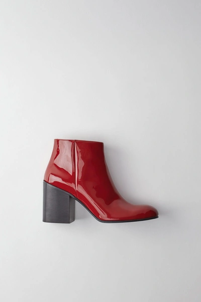 Shop Acne Studios Beth Patent Dunkelrot In Red