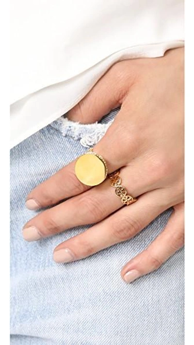 Frozen Logo Ring In Tory Gold