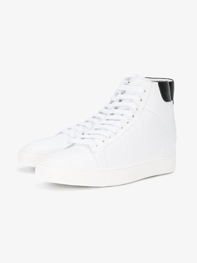 Shop Anya Hindmarch White Leather Eyes Hi Top Sneakers