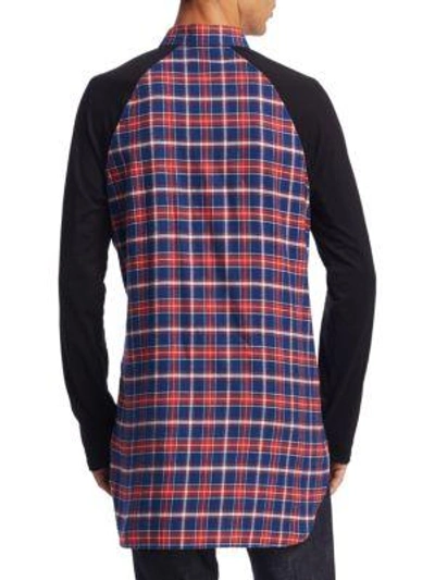 Shop Givenchy Checkered Cotton Button-down Shirt In Red Blue