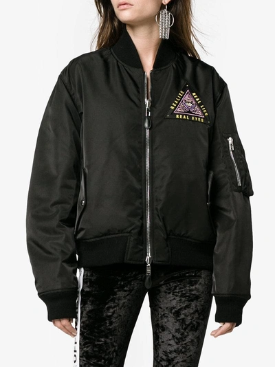 Shop Givenchy Mandala Patch Reversible Bomber Jacket In Black