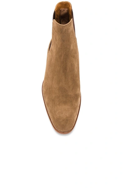 Saint Laurent Suede Wyatt Chelsea Boots In Light Cigar