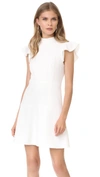 Rachel Zoe Parma Mock-neck Flutter Sleeve A-line Dress In Ecru