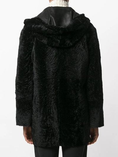 Shop Drome Hooded Reversible Coat - Black