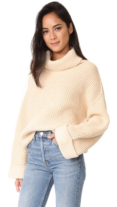 Free People Park City Pullover Sweater In Ivory