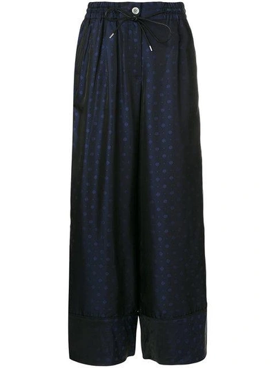 Shop Sacai Elasticated Waist Trousers - Blue