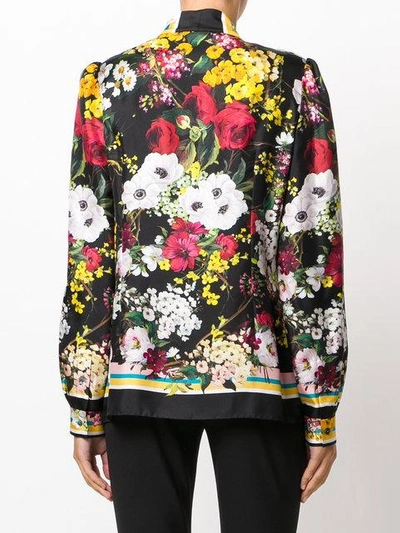 Shop Dolce & Gabbana Floral Print Blouse In Black