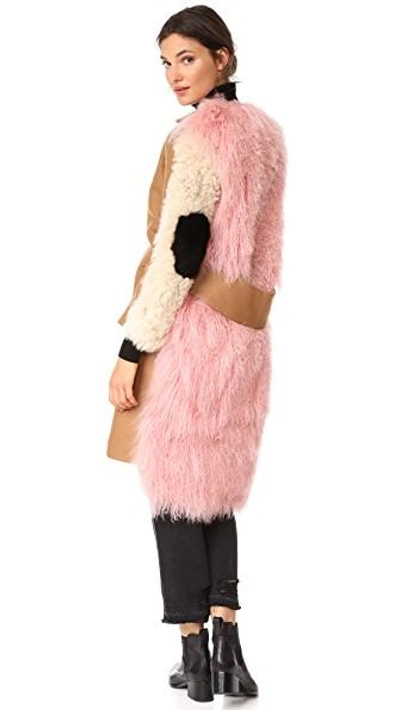Shop Sandy Liang Mingo Coat In Curry Pink