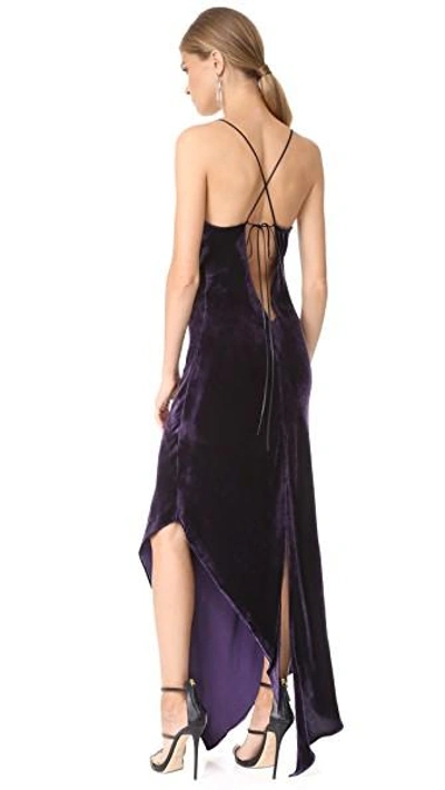 Shop Juan Carlos Obando Asymmetrical Cocktail Dress In Dark Purple