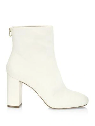 Shop Joie Leather Block Heel Booties In Shell