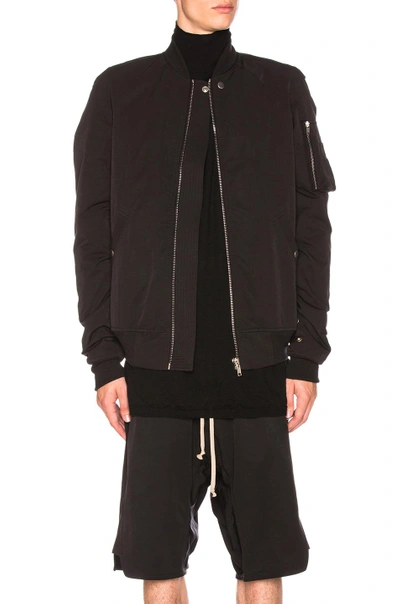 Shop Rick Owens Raglan Bomber Jacket In Black