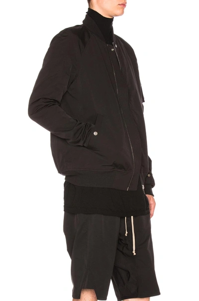 Shop Rick Owens Raglan Bomber Jacket In Black
