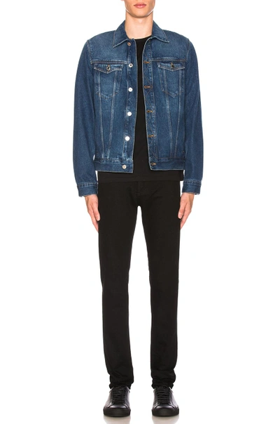 Shop Givenchy Logo Denim Jacket In Blue