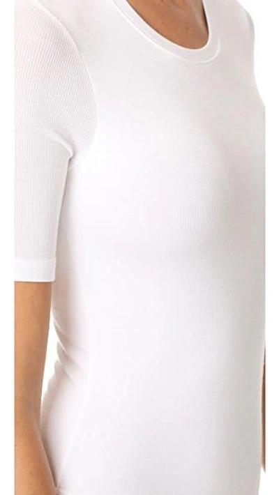 Shop Atm Anthony Thomas Melillo Modal Rib Short Sleeve Bodysuit In White