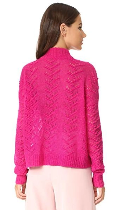 Shop Tanya Taylor Alpaca Everette Sweater In Raspberry