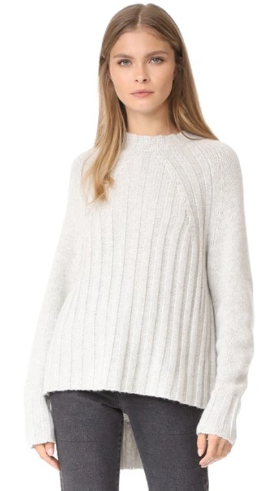 Nili Lotan Everly Cashmere Sweater In Light Grey Melange