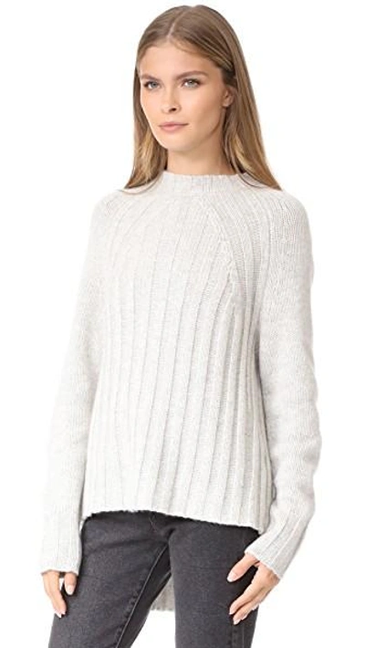 Shop Nili Lotan Everly Cashmere Sweater In Light Grey Melange