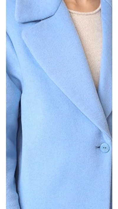 Shop Cedric Charlier Long Jacket In Light Blue