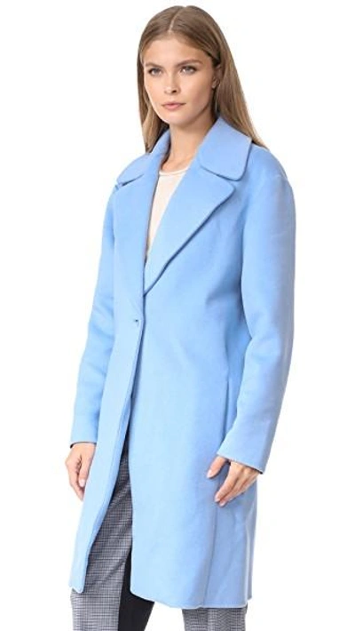 Shop Cedric Charlier Long Jacket In Light Blue