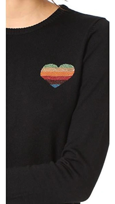 Shop Bella Freud Disco Heart Sweater In Black