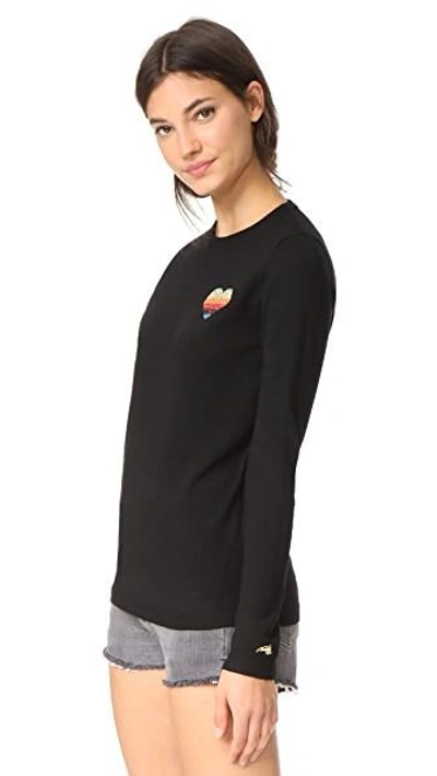 Shop Bella Freud Disco Heart Sweater In Black