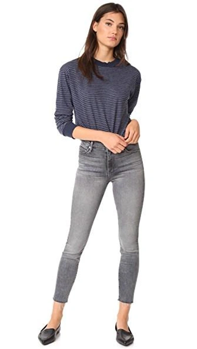 Shop Mother High Waist Looker Ankle Fray Jeans Huntress