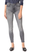 MOTHER HIGH WAIST LOOKER ANKLE FRAY JEANS HUNTRESS