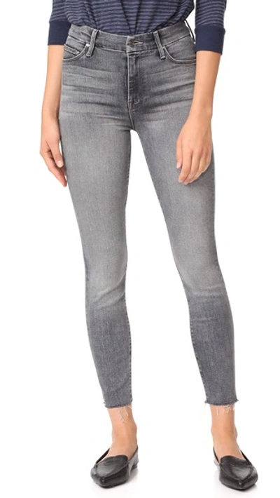 Mother The Looker Frayed Ankle Skinny Jeans In Hnt