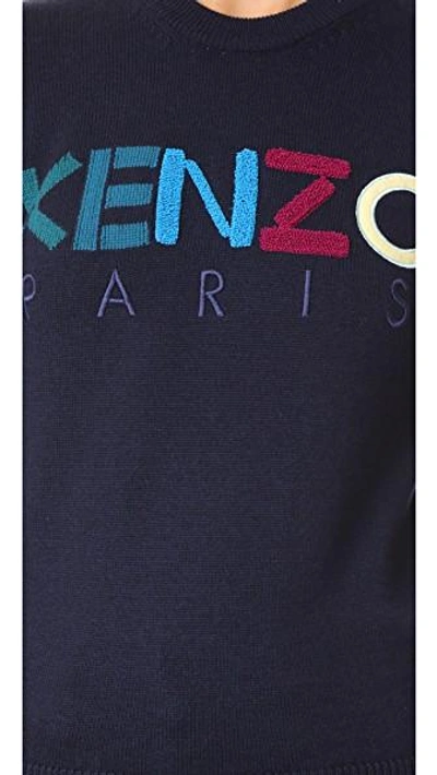 Shop Kenzo Crew Neck Classic Sweater In Navy Blue