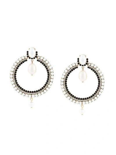 Shop Givenchy Embellished Loop Earrings - White