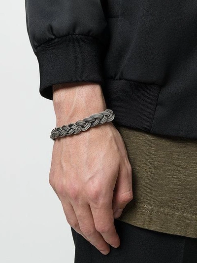 Shop Emanuele Bicocchi Braided Bracelet In Metallic