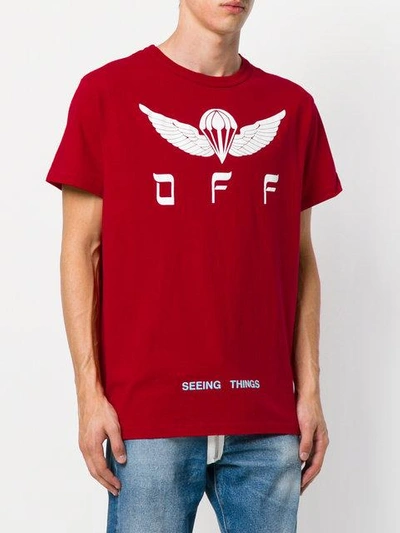 Shop Off-white Printed T-shirt - Red