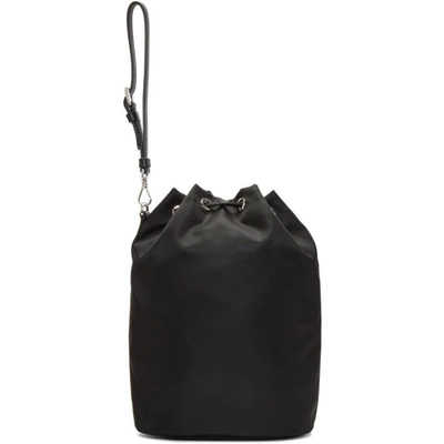 Shop Prada Black Nylon Bucket Pouch