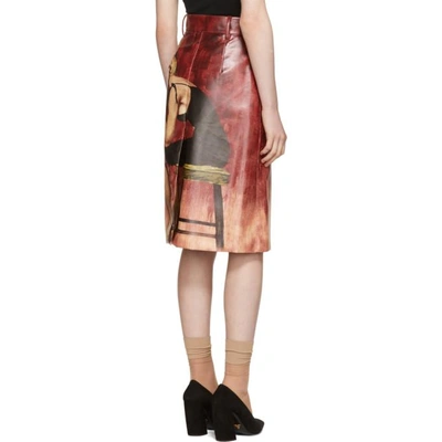 Shop Prada Multicolor Faux-leather Poster Girl Skirt