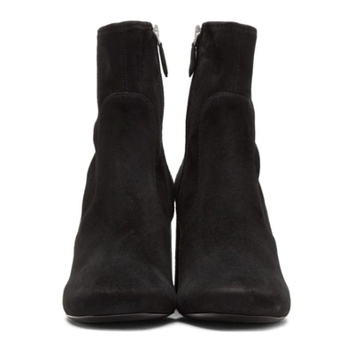 Shop Prada Black Stretch Suede Boots In F0002 Black