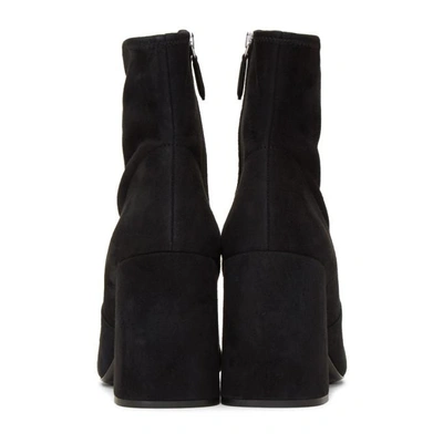 Shop Prada Black Stretch Suede Boots In F0002 Black